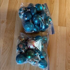 Hobby Lobby Teal and Silver Ornament Collection